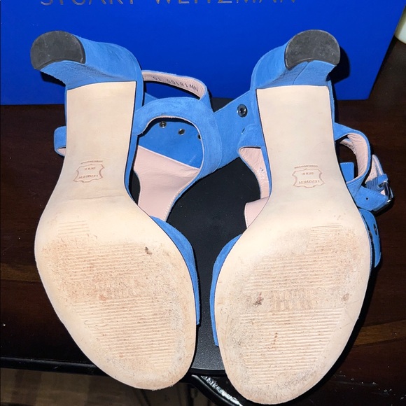 Stuart Weitzman Vibrant Blue Suede Heels - Picture 4 of 7